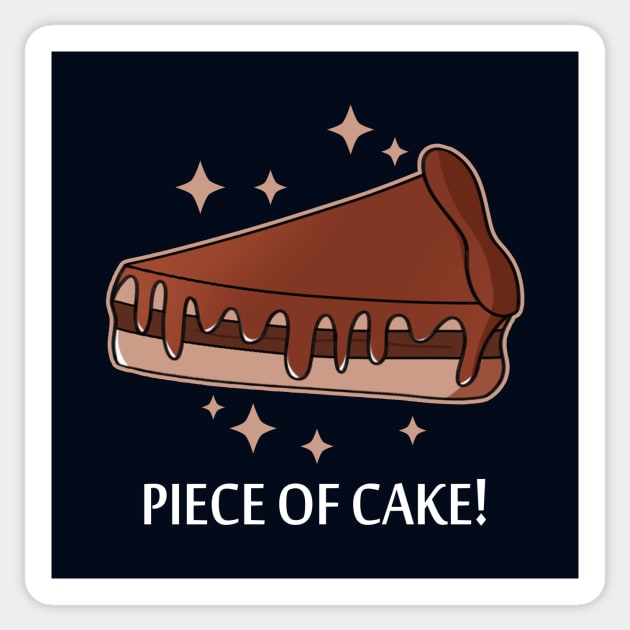 Cute Cake Chocolate Cartoon Meme For Cake Lovers Foodies Sticker by Keira's Art